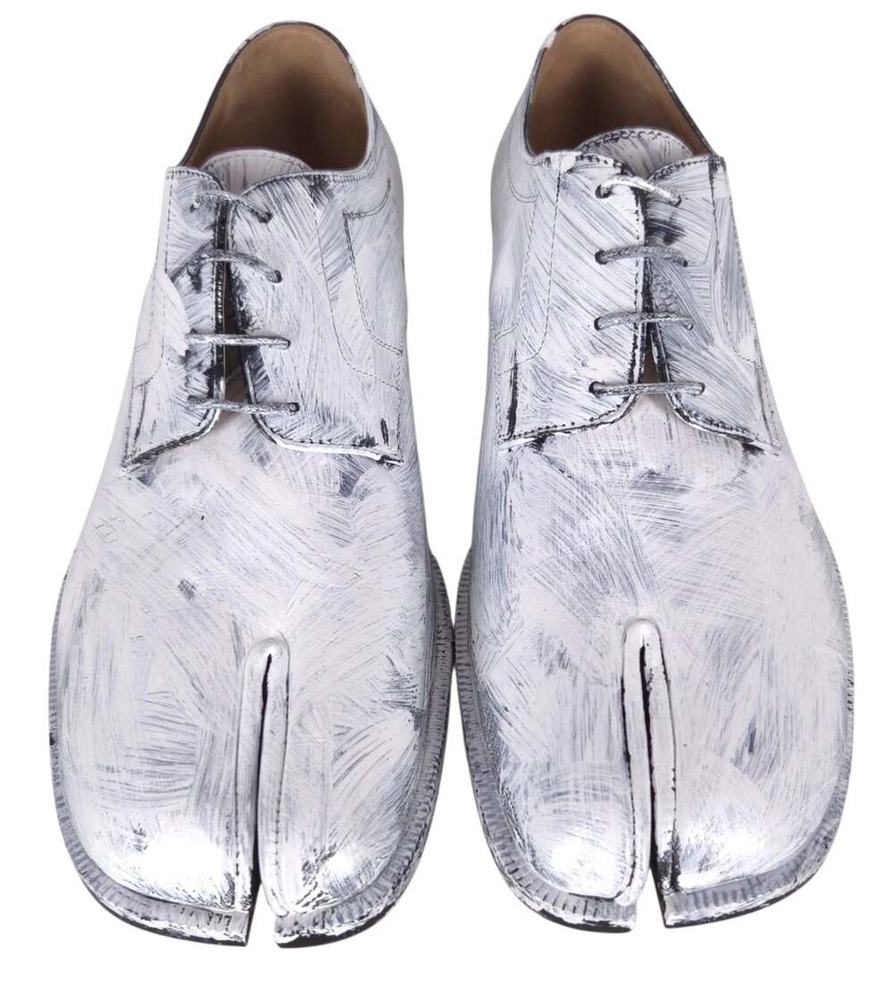 Maison Margiela Painted Tabi Lace-Up Derby Shoes US 12 EU 45 Mens White $950